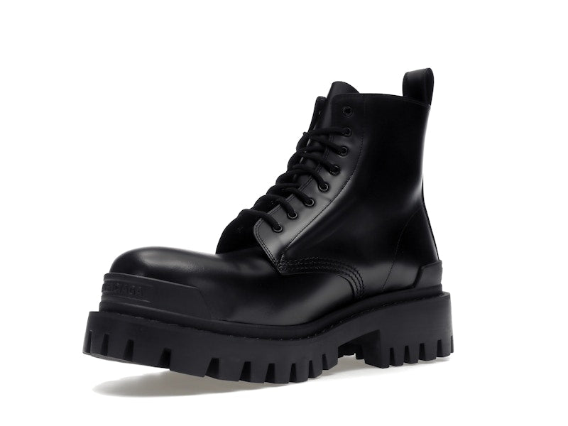 Balenciaga Strike 20mm Lace Up Boot Black