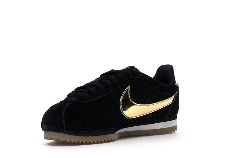 Nike Classic Cortez Black Metallic Gold Gum (Women's)