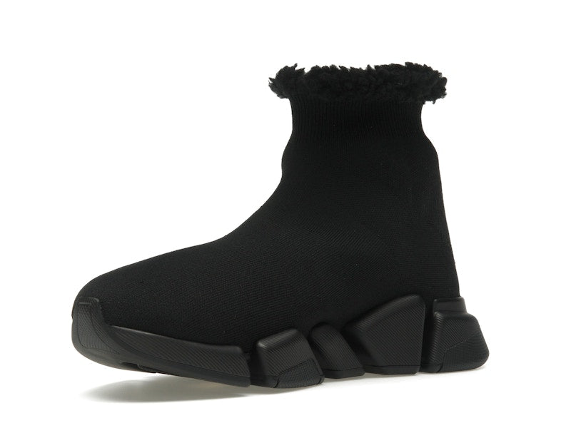 Balenciaga Speed 2.0 Recycled Fake Fur Black (Women's)