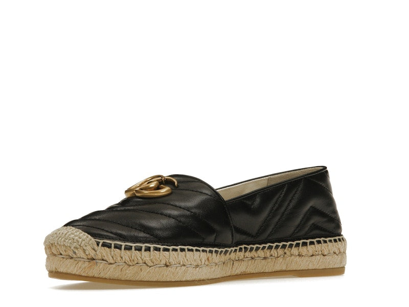 Gucci Double G Espadrille Black Leather