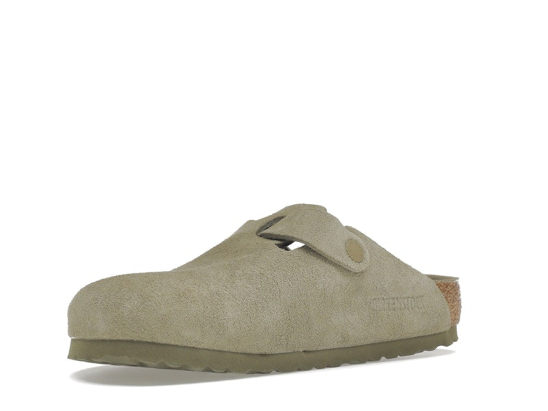 Birkenstock Boston Soft Footbed Suede Faded Khaki