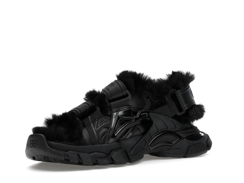 Balenciaga Track Sandal Fake Fur Black (Women's)