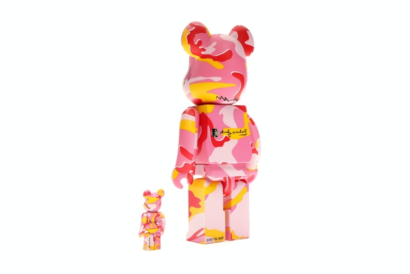 Bearbrick Andy Warhol Camo Ver. 100% & 400% Set Pink
