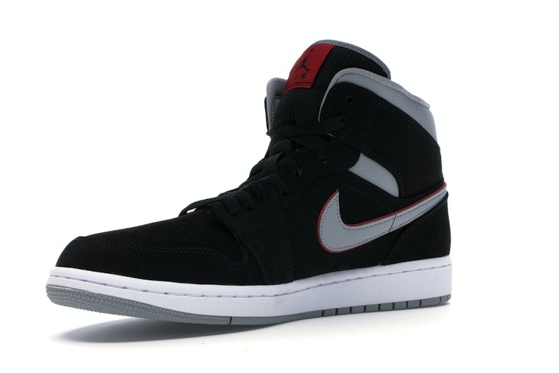 Jordan 1 Mid Black Particle Grey Gym Red