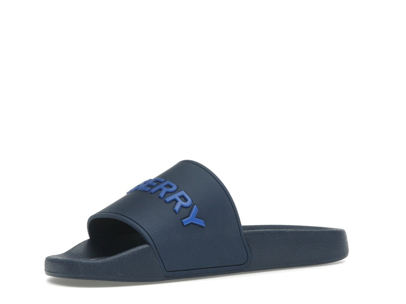Burberry Embossed Logo Slide Blue