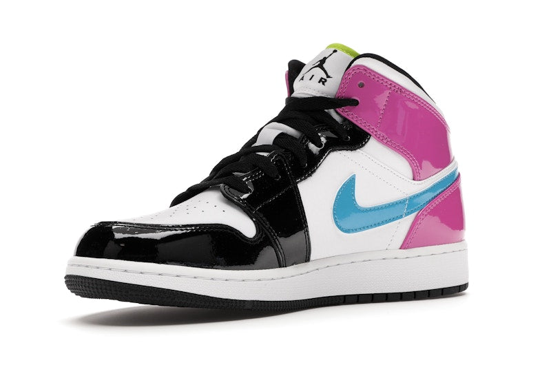 Jordan 1 Mid White Black Cyber Pink (GS)