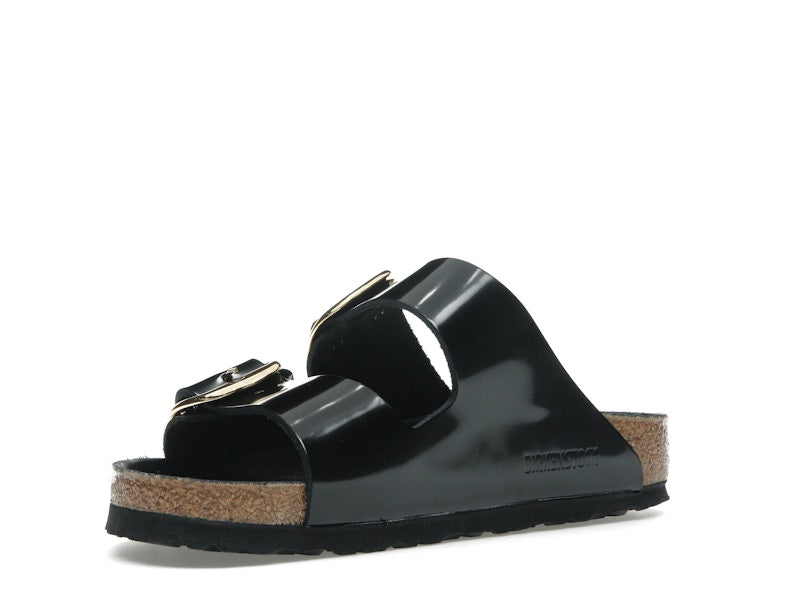 Birkenstock Arizona Big Buckle Natural Leather Patent Black Gold (Women's)