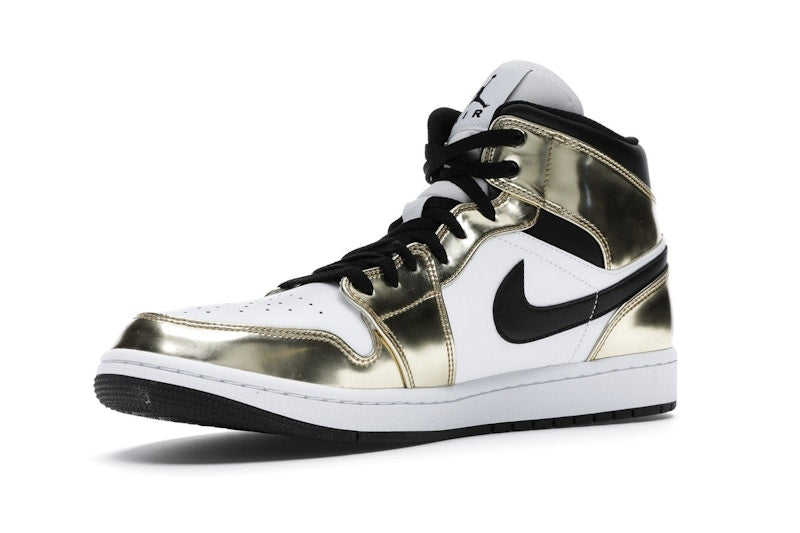 Jordan 1 Mid Metallic Gold Black White