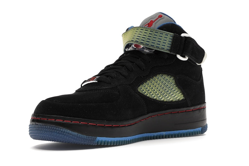 Jordan AJF 5 Black Blue Ribbon Varsity Red