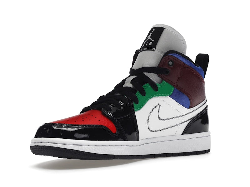 Jordan 1 Mid SE Black White Multi-Color (Women's)