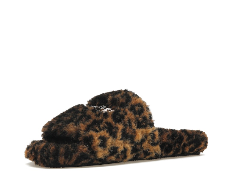 Balenciaga Furry Slide Leopard Brown Black