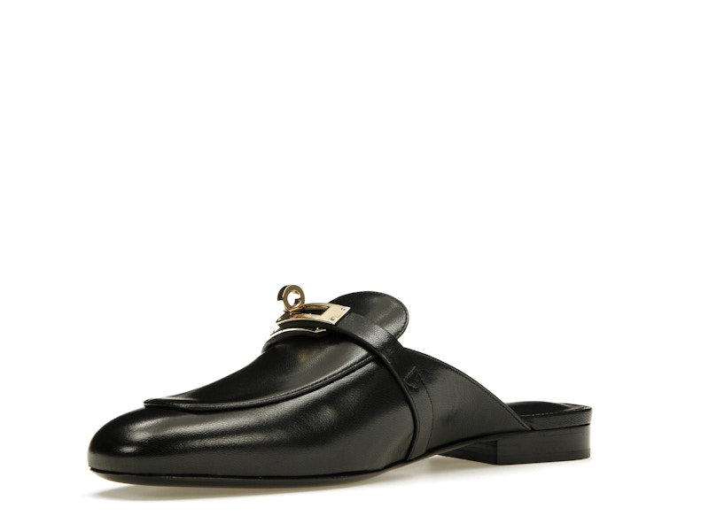 Hermes Oz Mule Noir Goatskin Leather