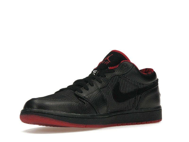 Jordan 1 Retro Low Black Metallic Silver Varsity Red
