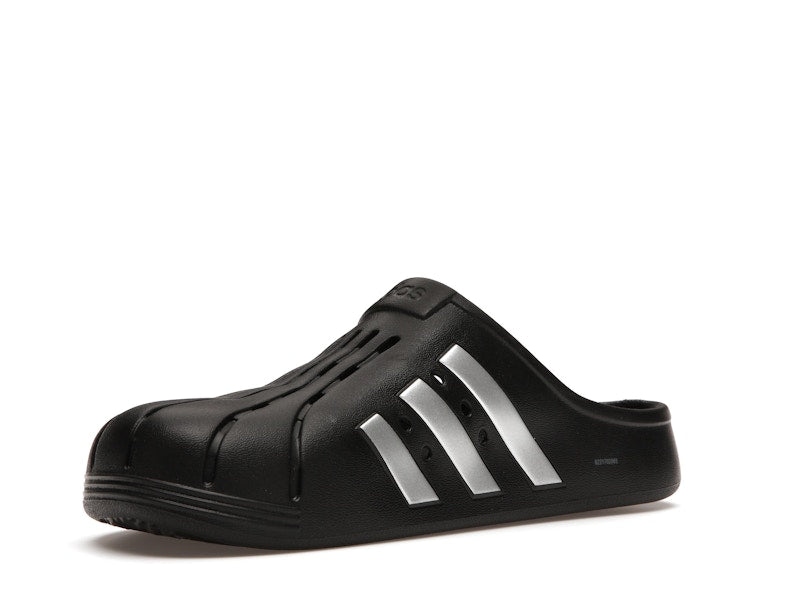 adidas Adilette Clog Black Silver