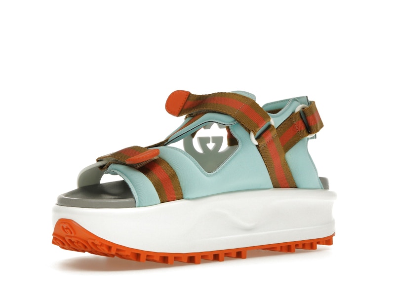 Gucci Colour Block Platform Sandal White Blue Orange (Women's)
