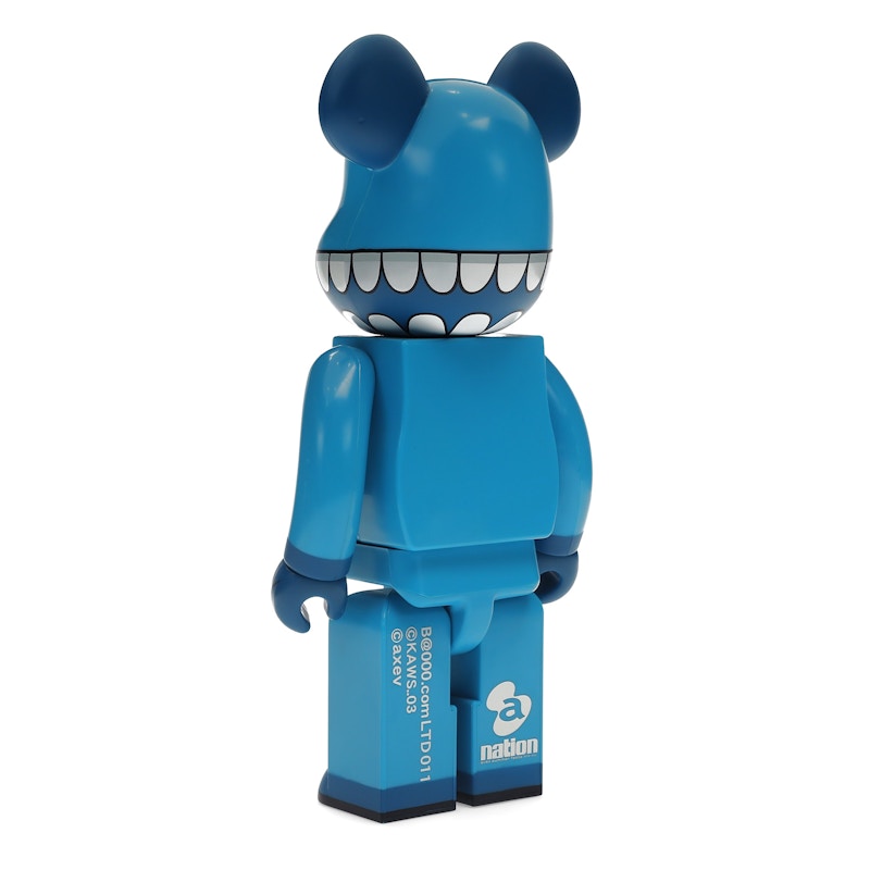 Bearbrick x a-nation KAWS Chompers 100% & 400% Set Blue
