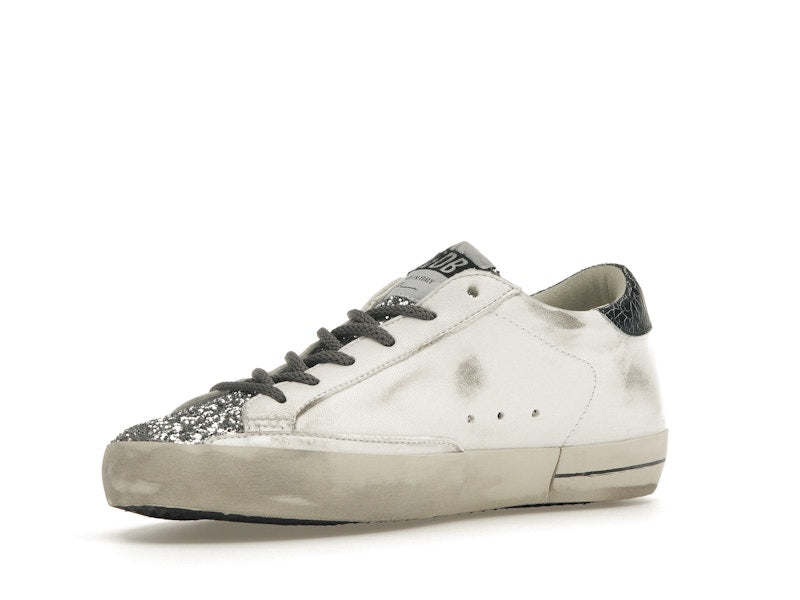 Golden Goose Super-Star Glitter Cream Silver (Women's)