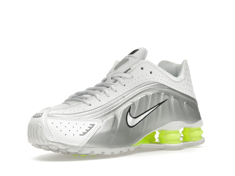 Nike Shox R4 White Metallic Silver Volt (Women's)