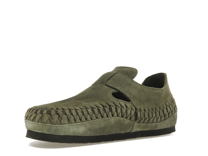 Birkenstock London Braided Shearling Kith Olive Night