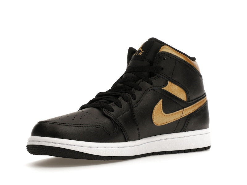 Jordan 1 Mid Black Metallic Gold