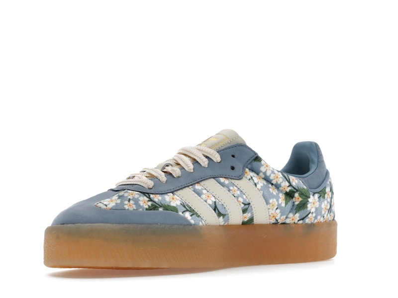 adidas Sambae Liberty London Floral Embroidery Blue Cream White (Women's)
