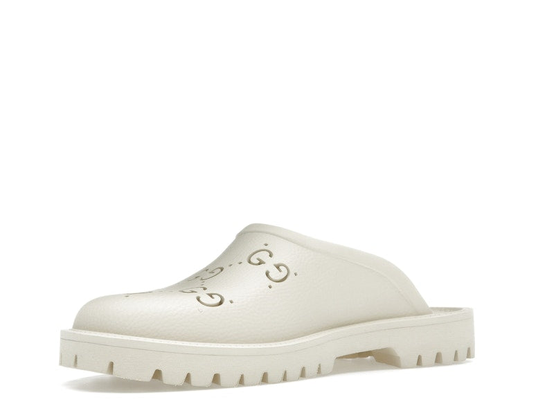 Gucci Slip-on Sandal Cut Out Monogram Mystic White