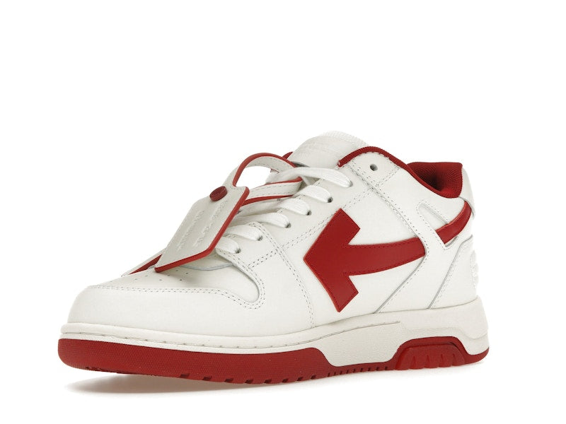 OFF-WHITE Out Of Office OOO Low Tops White Burgundy