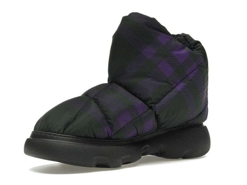 Burberry Check Pillow Boot Black Purple