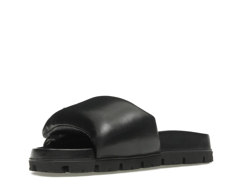Prada Soft Padded 20mm Slide Sandal Black Nappa Leather