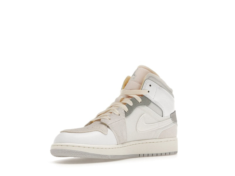 Jordan 1 Mid SE Craft Inside Out White Grey (GS)