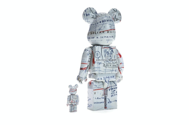 Bearbrick Jean-Michel Basquiat 2 100% & 400% Set White
