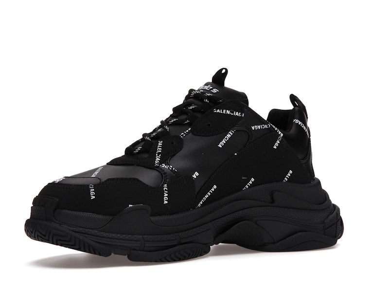 Balenciaga Triple S Allover Logo Black