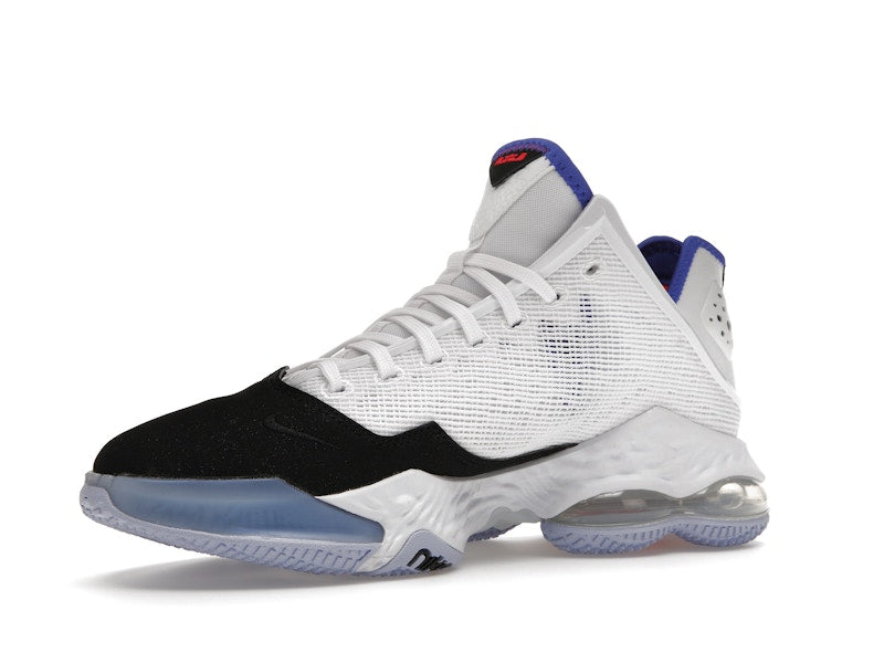 Nike LeBron 19 Low White Medium Blue Siren Red Black