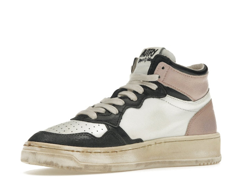 Autry Medalist Leather Mid Super Vintage White Pink Black (Women's)