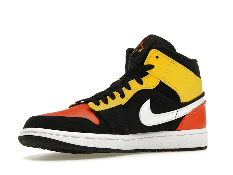 Jordan 1 Mid Black Amarillo Orange