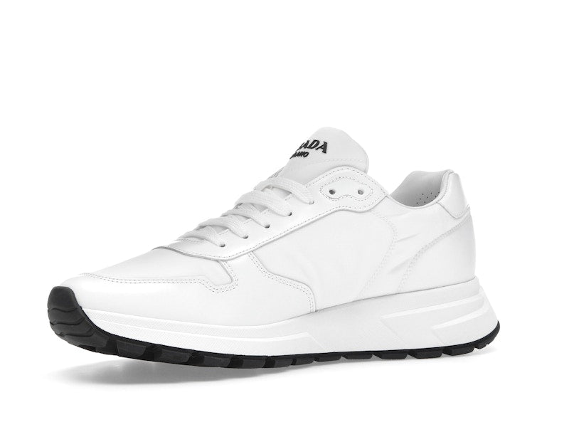 Prada PRAX 01 Sneakers Re-Nylon Brushed Leather White Black