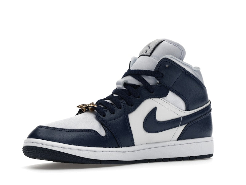 Jordan 1 Mid Football Grey White Midnight Navy (Women's)