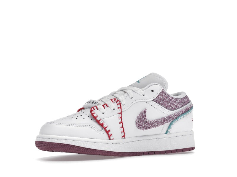 Jordan 1 Low White Light Bordeaux (GS)