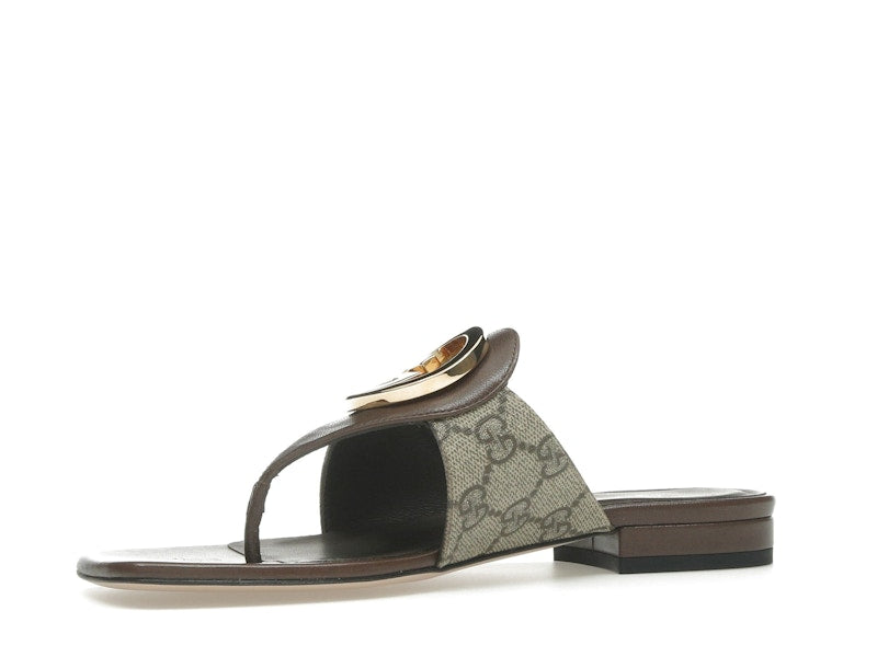 Gucci Blondie Thong Canvas Sandals Ebony (Women's)