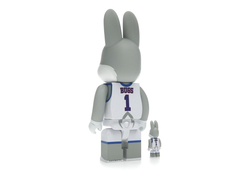 Bearbrick x Space Jam Rabbrick Bugs Bunny 100% & 400% Set Grey
