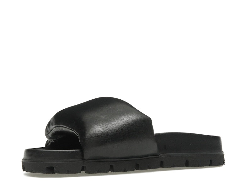Prada Soft Padded 20mm Slide Sandal Black Nappa Leather