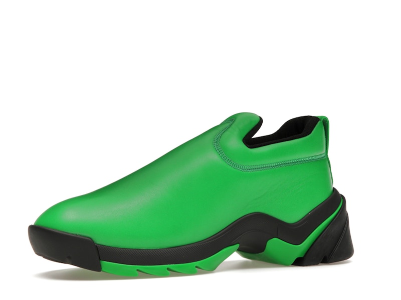 Bottega Veneta Lagoon Low Top Leather Sneaker Black Green