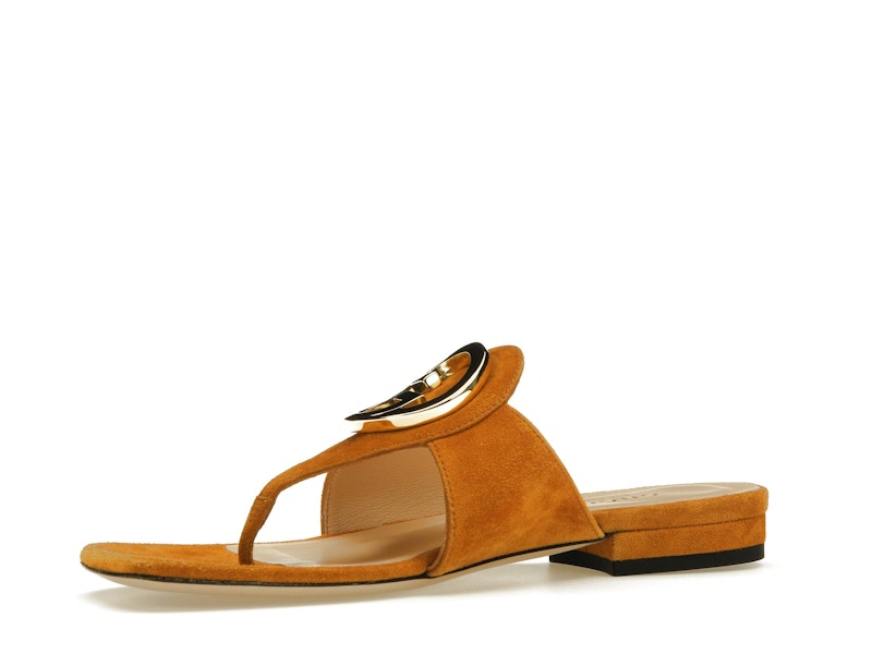 Gucci Blondie Thong Sandal Light Brown Suede