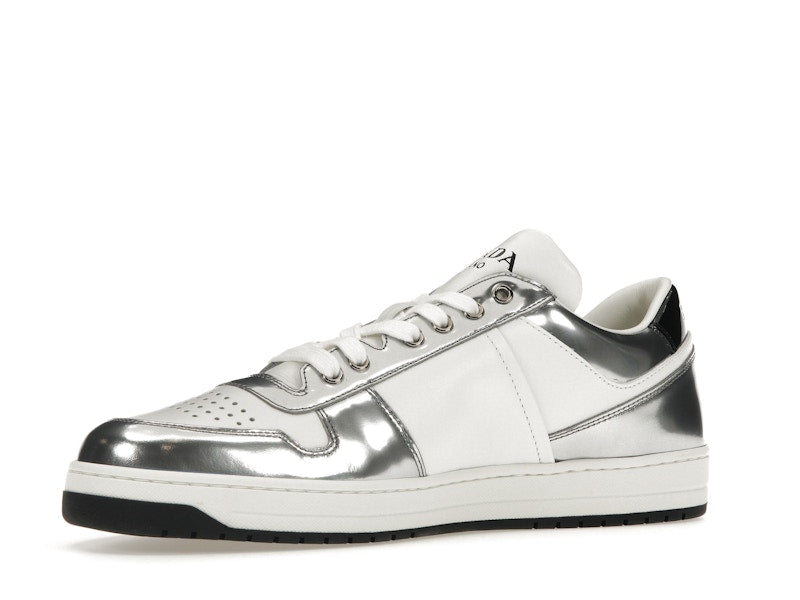 Prada Downtown Low Top Sneakers Leather White Silver
