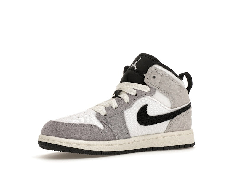 Jordan 1 Mid SE Craft White Cement Grey Black (PS)