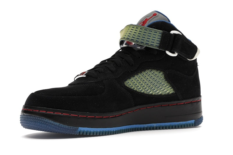 Jordan AJF 5 Black Blue Ribbon Varsity Red