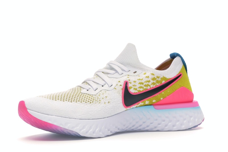 Nike Epic React Flyknit 1 White Pink Blast Citron