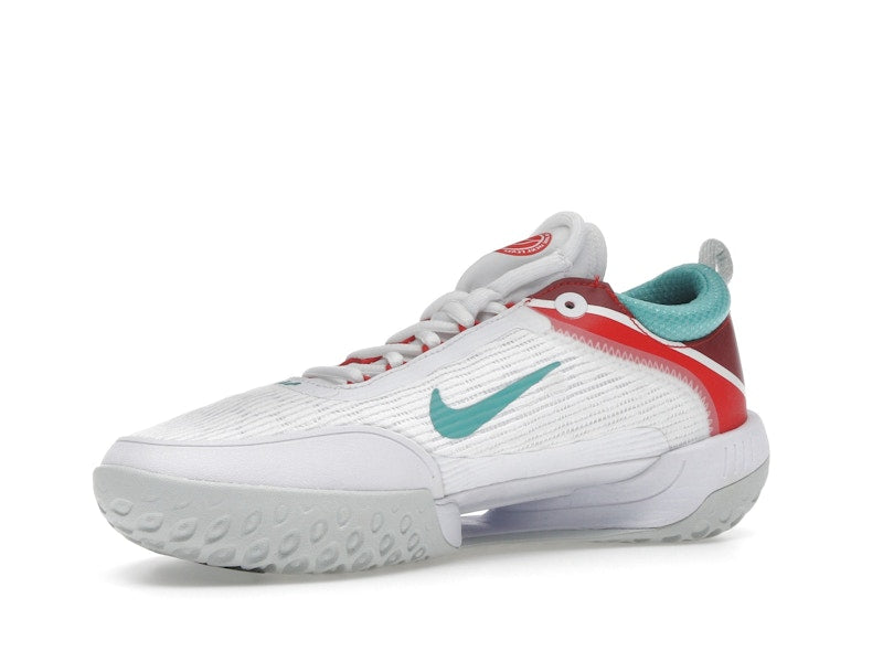 Nike Court Zoom NXT HC White Light Silver Habanero Red Washed Teal (Women's)