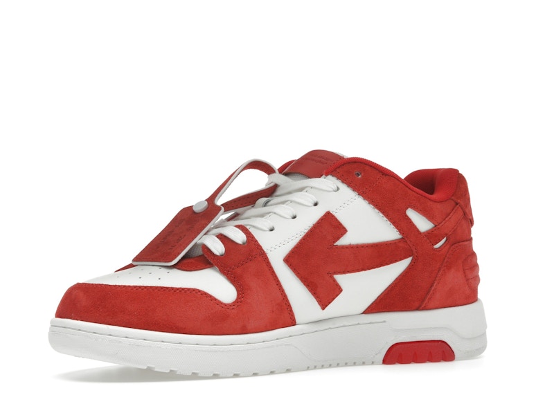 OFF-WHITE Out Of Office "OOO" Low Tops Brick Red White Suede