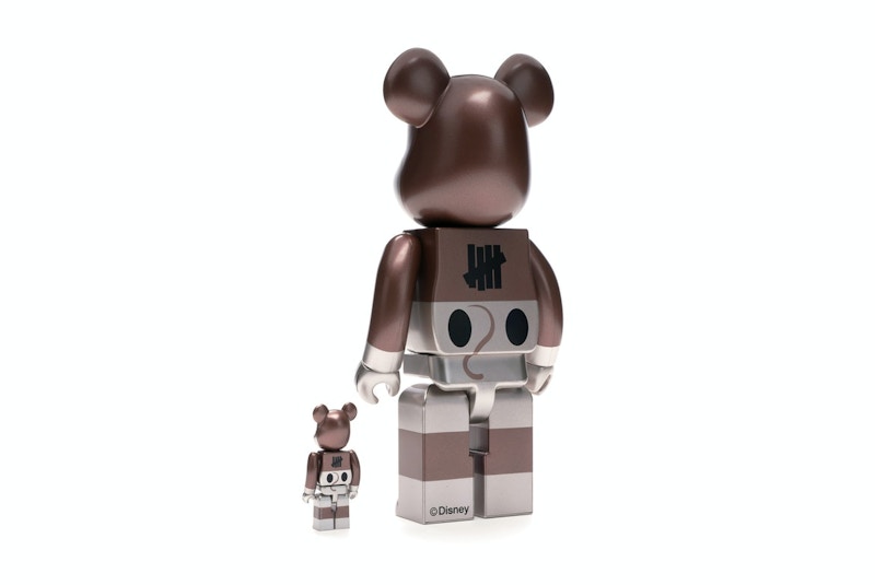 Bearbrick x Undefeated x Disney Mickey Mouse 90th Anniversary 100% & 400% Set Copper/Black